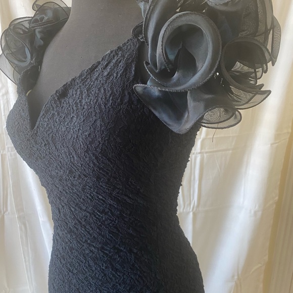 Preowned black ruffled layered dance outfit size 2-4 - Picture 5 of 11